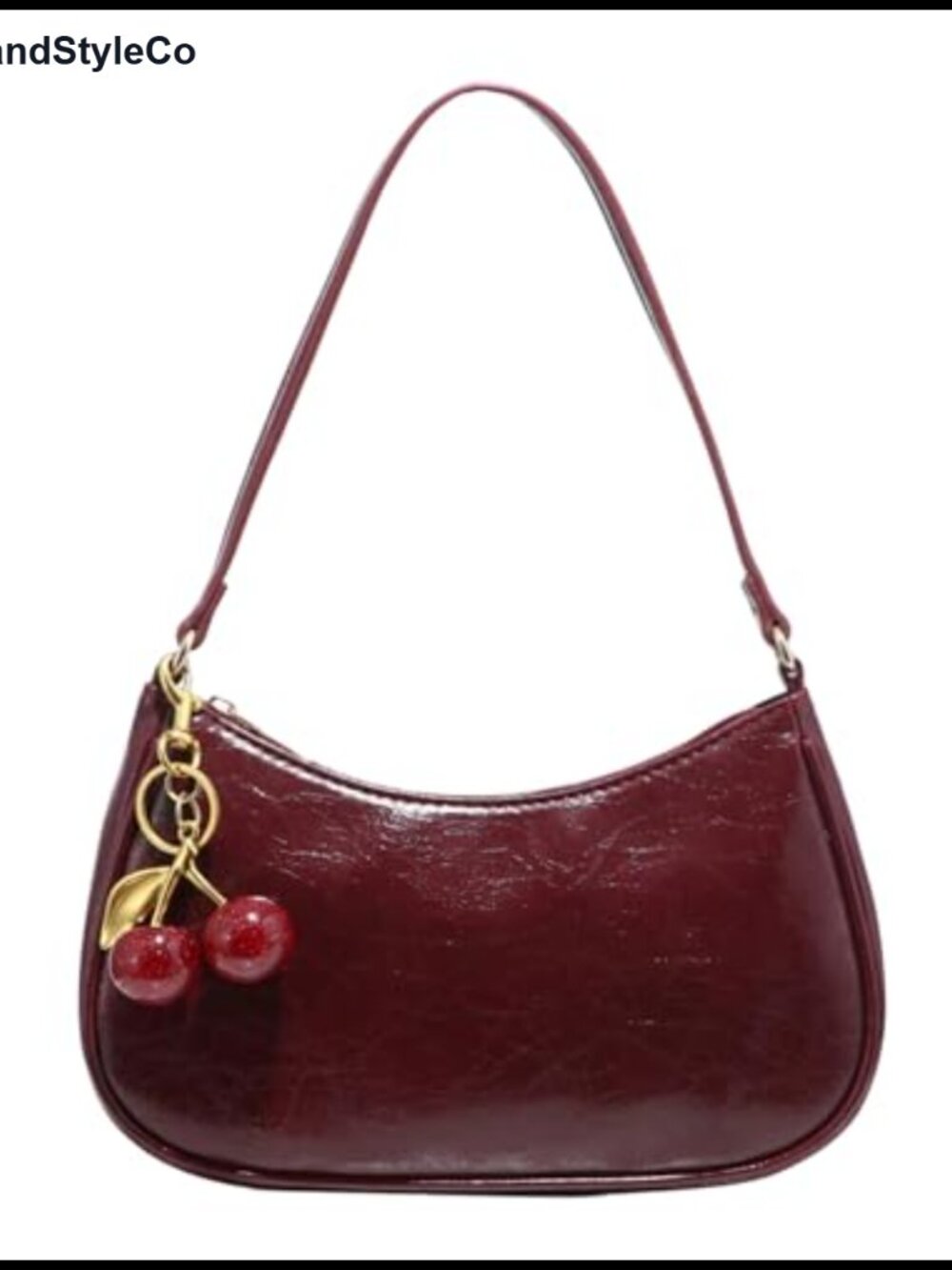 PU Leather Shoulder Bag Women Zipper Purse Cute Underarm Bag Retro